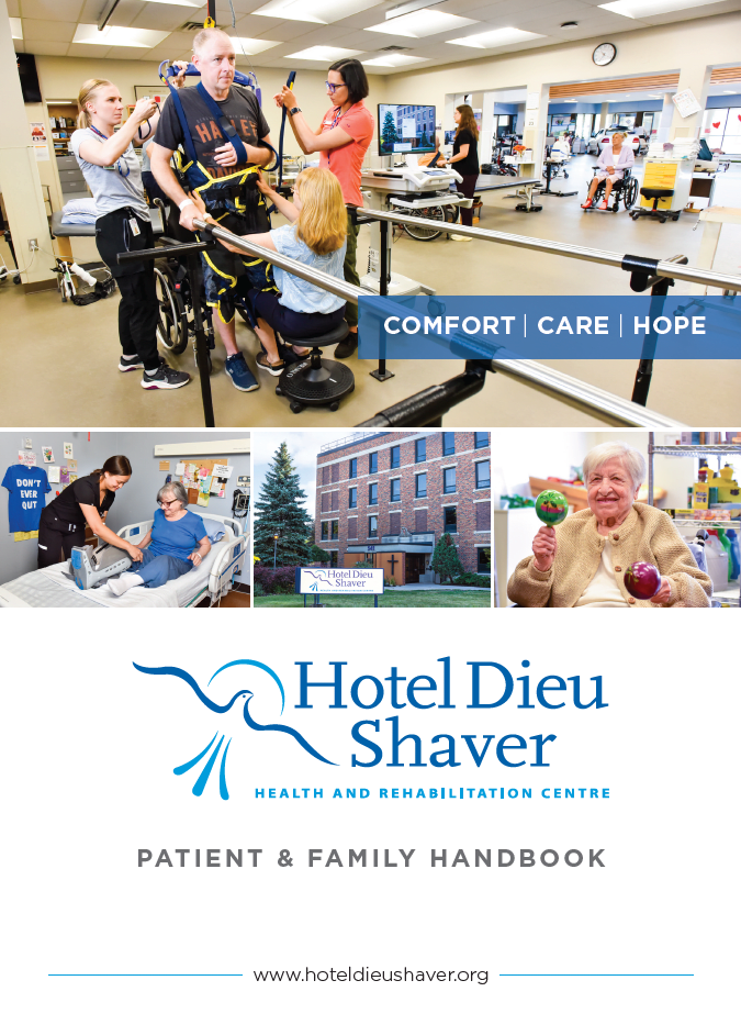 Patient & Family Handbook, Hotel Dieu Shaver, St. Catharines, Ontario